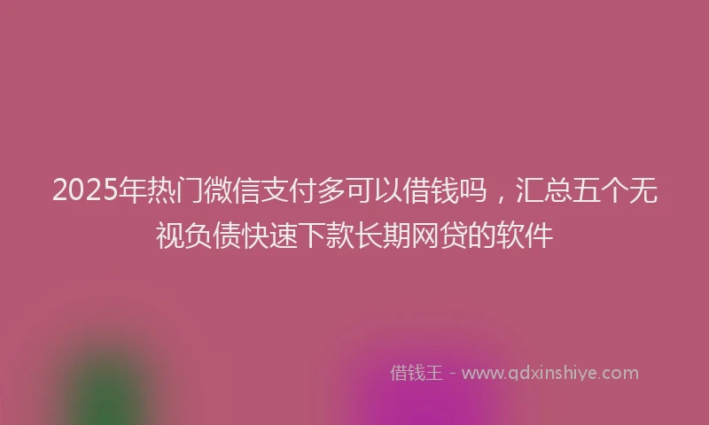 2025年热门微信支付多可以借钱吗，汇总五个无视负债快速下款长期网贷的软件