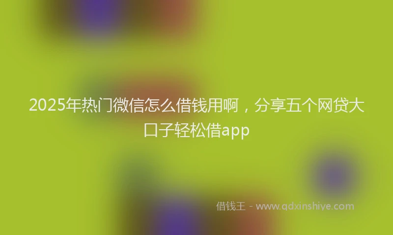 2025年热门微信怎么借钱用啊，分享五个网贷大口子轻松借app