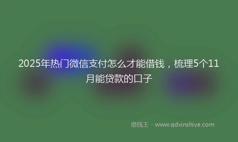 2025年热门微信支付怎么才能借钱，梳理5个11月能贷款的口子