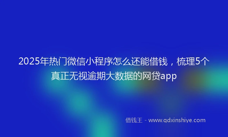 2025年热门微信小程序怎么还能借钱，梳理5个真正无视逾期大数据的网贷app