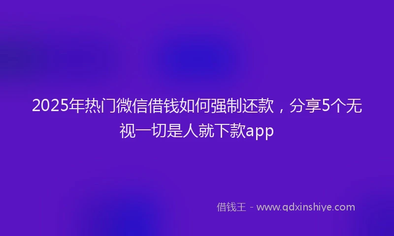 2025年热门微信借钱如何强制还款，分享5个无视一切是人就下款app