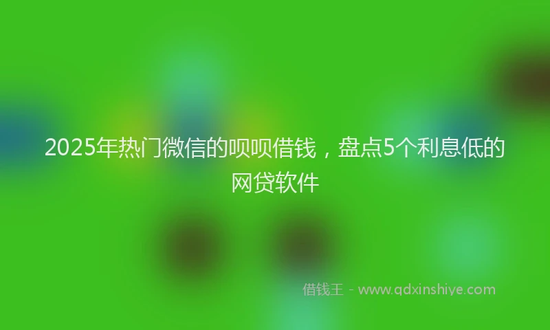 2025年热门微信的呗呗借钱，盘点5个利息低的网贷软件