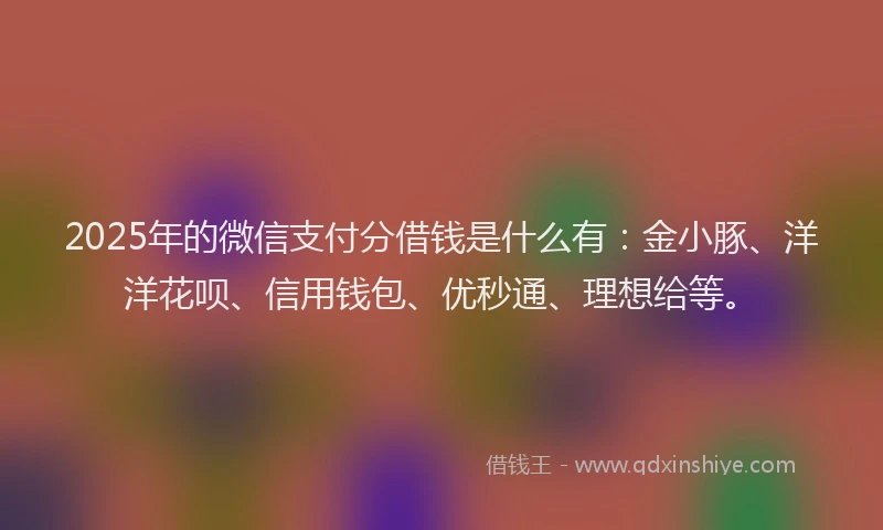 2025年的微信支付分借钱是什么有：金小豚、洋洋花呗、信用钱包、优秒通、理想给等。