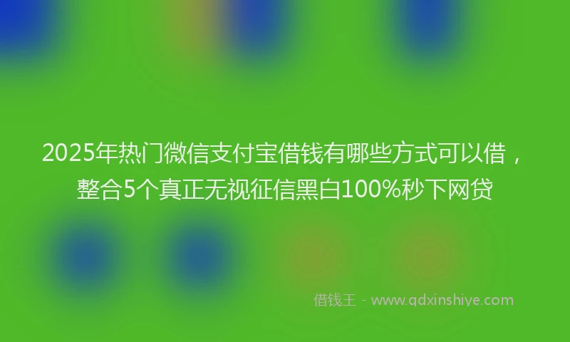 2025年热门微信支付宝借钱有哪些方式可以借，整合5个真正无视征信黑白100%秒下网贷