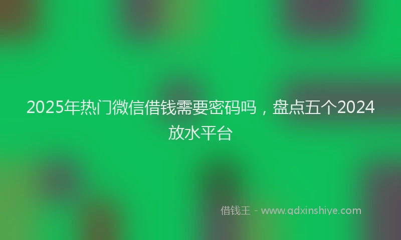 2025年热门微信借钱需要密码吗，盘点五个2024放水平台