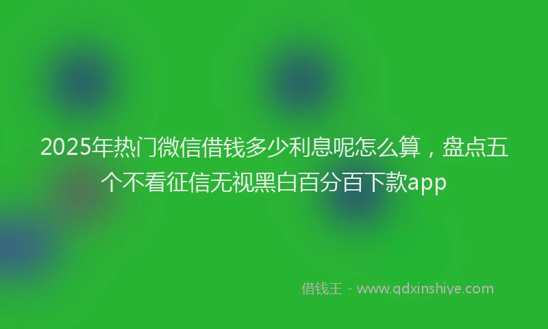 2025年热门微信借钱多少利息呢怎么算，盘点五个不看征信无视黑白百分百下款app