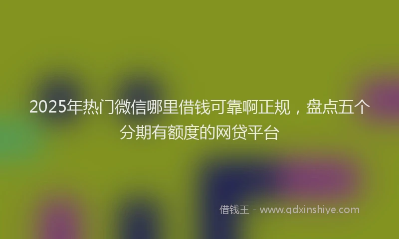 2025年热门微信哪里借钱可靠啊正规，盘点五个分期有额度的网贷平台