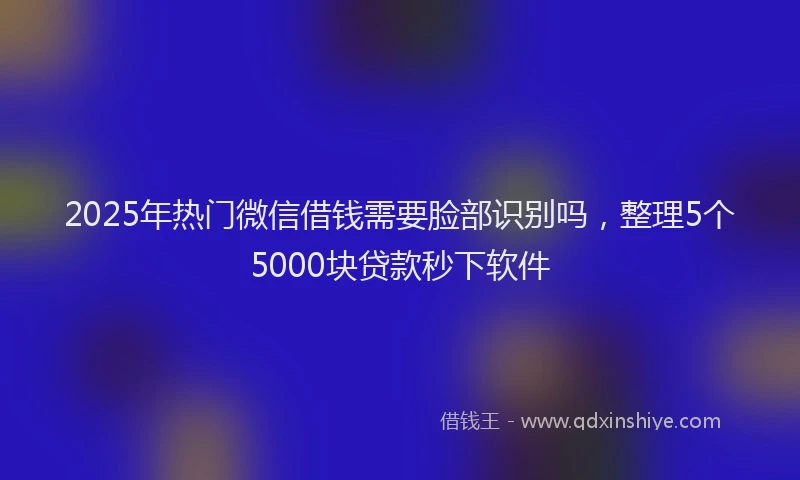 2025年热门微信借钱需要脸部识别吗，整理5个5000块贷款秒下软件