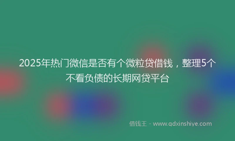 2025年热门微信是否有个微粒贷借钱，整理5个不看负债的长期网贷平台