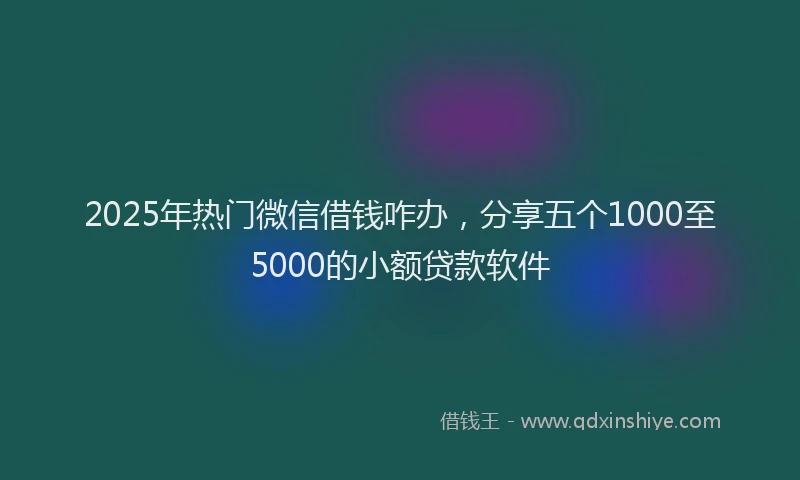2025年热门微信借钱咋办，分享五个1000至5000的小额贷款软件