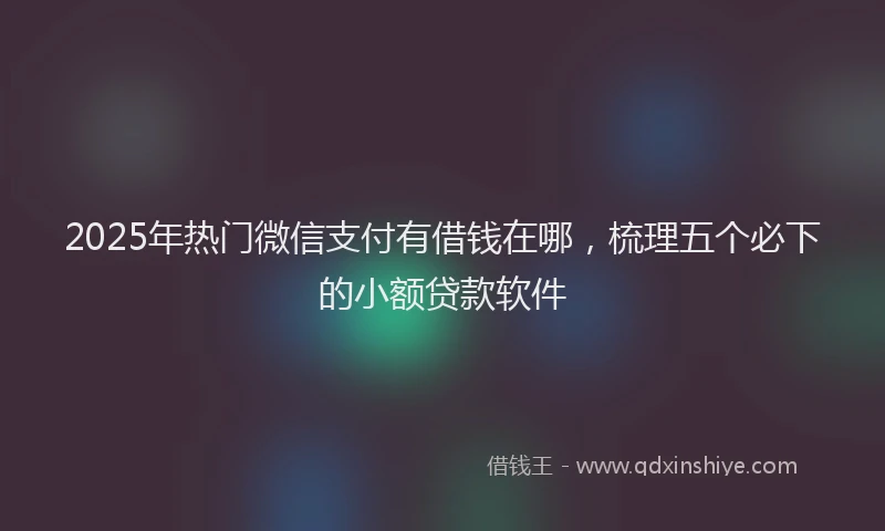 2025年热门微信支付有借钱在哪，梳理五个必下的小额贷款软件