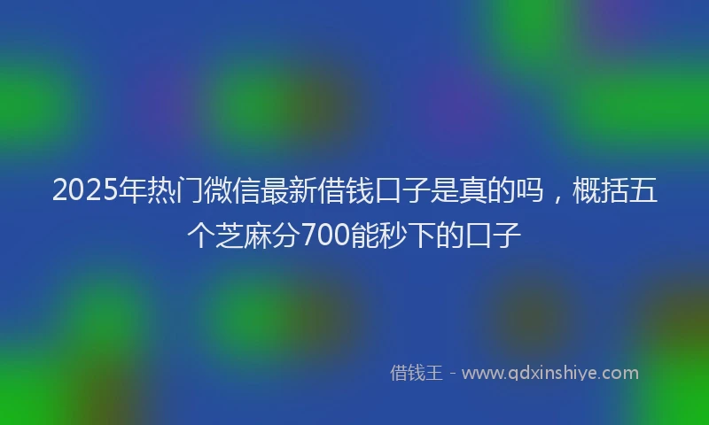 2025年热门微信最新借钱口子是真的吗，概括五个芝麻分700能秒下的口子