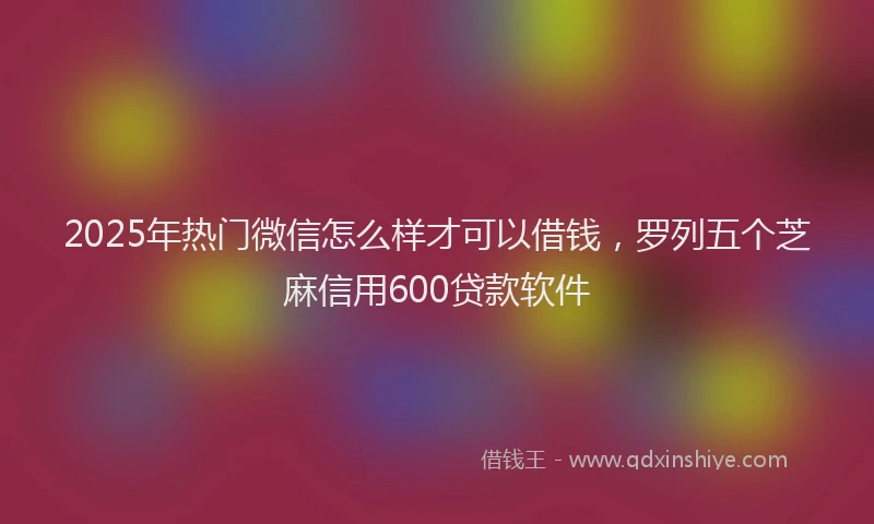 2025年热门微信怎么样才可以借钱，罗列五个芝麻信用600贷款软件