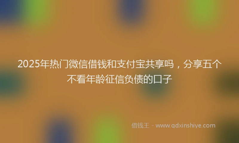 2025年热门微信借钱和支付宝共享吗，分享五个不看年龄征信负债的口子