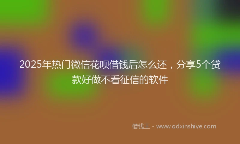 2025年热门微信花呗借钱后怎么还，分享5个贷款好做不看征信的软件