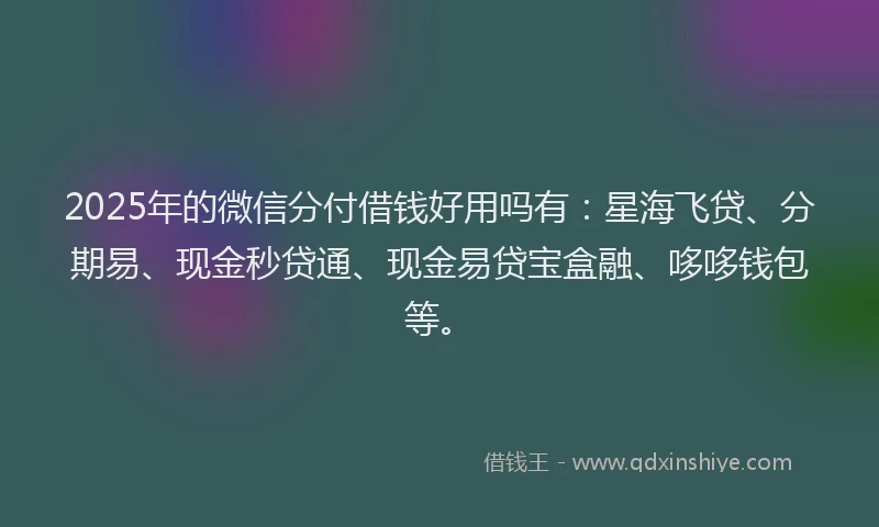 2025年的微信分付借钱好用吗有：星海飞贷、分期易、现金秒贷通、现金易贷宝盒融、哆哆钱包等。