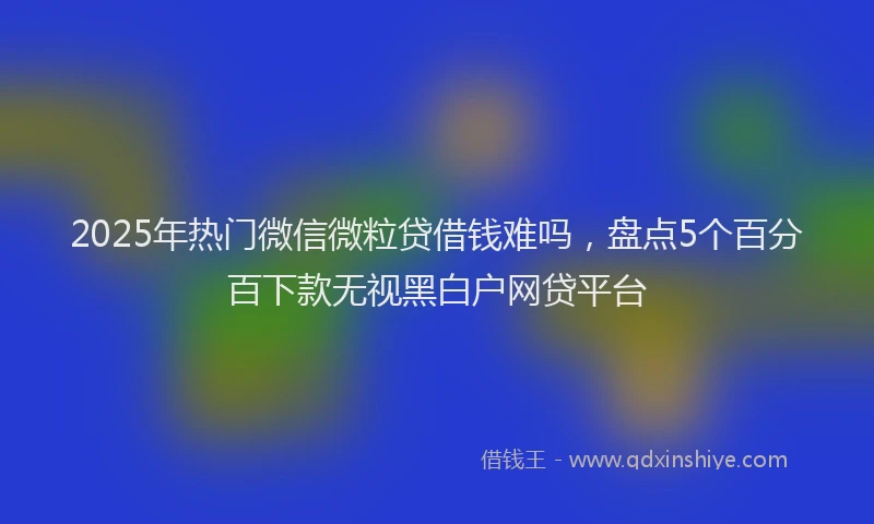2025年热门微信微粒贷借钱难吗，盘点5个百分百下款无视黑白户网贷平台