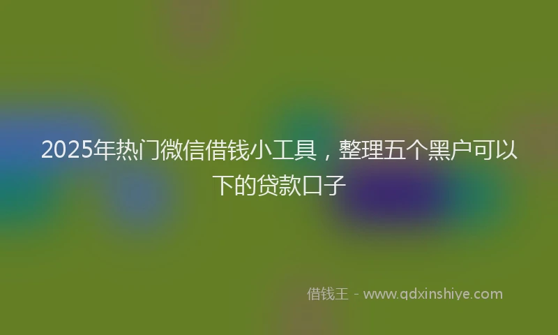 2025年热门微信借钱小工具，整理五个黑户可以下的贷款口子