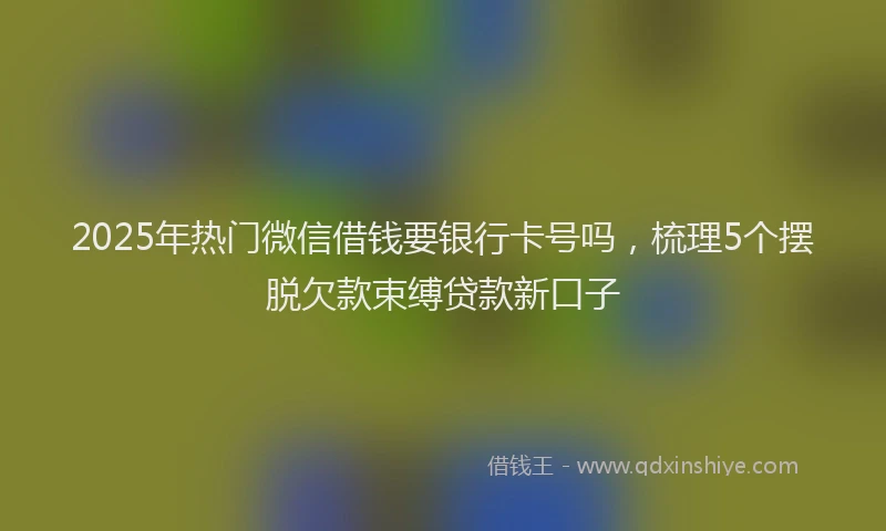 2025年热门微信借钱要银行卡号吗，梳理5个摆脱欠款束缚贷款新口子