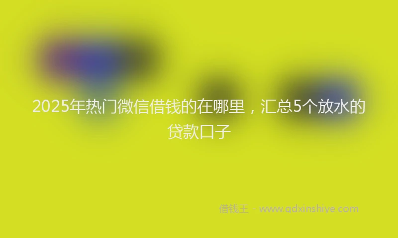 2025年热门微信借钱的在哪里，汇总5个放水的贷款口子