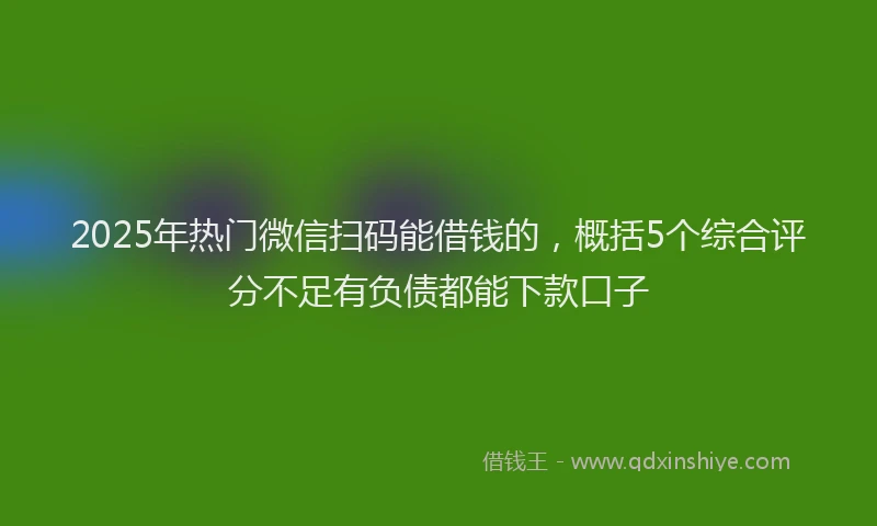 2025年热门微信扫码能借钱的，概括5个综合评分不足有负债都能下款口子