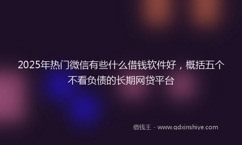 2025年热门微信有些什么借钱软件好，概括五个不看负债的长期网贷平台