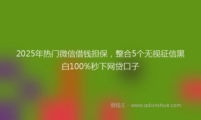 2025年热门微信借钱担保，整合5个无视征信黑白100%秒下网贷口子