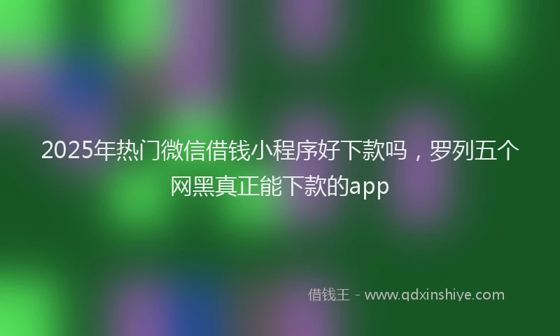 2025年热门微信借钱小程序好下款吗，罗列五个网黑真正能下款的app