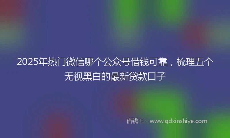 2025年热门微信哪个公众号借钱可靠，梳理五个无视黑白的最新贷款口子