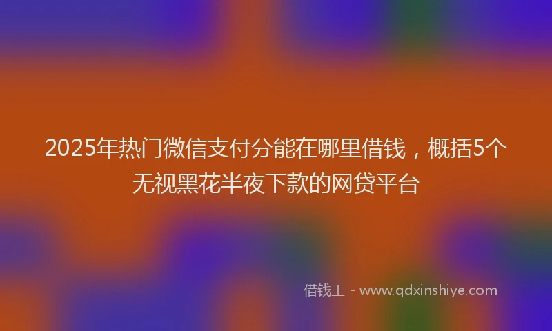 2025年热门微信支付分能在哪里借钱，概括5个无视黑花半夜下款的网贷平台
