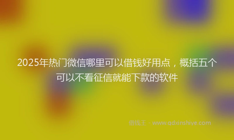 2025年热门微信哪里可以借钱好用点，概括五个可以不看征信就能下款的软件