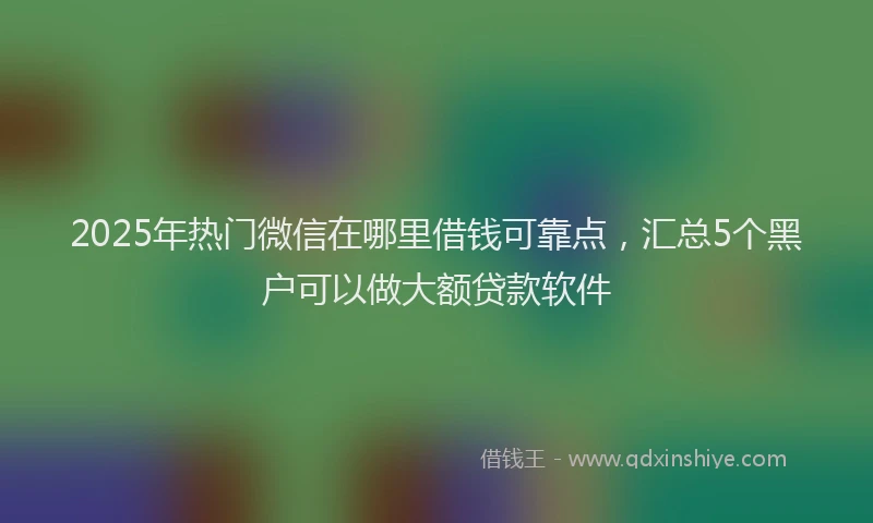 2025年热门微信在哪里借钱可靠点，汇总5个黑户可以做大额贷款软件