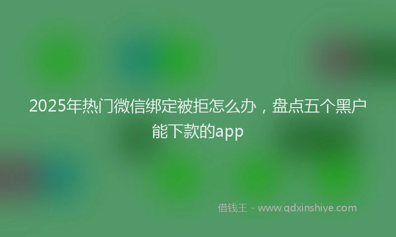 2025年热门微信绑定被拒怎么办，盘点五个黑户能下款的app