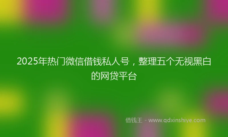 2025年热门微信借钱私人号，整理五个无视黑白的网贷平台