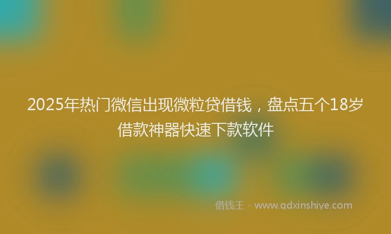 2025年热门微信出现微粒贷借钱，盘点五个18岁借款神器快速下款软件