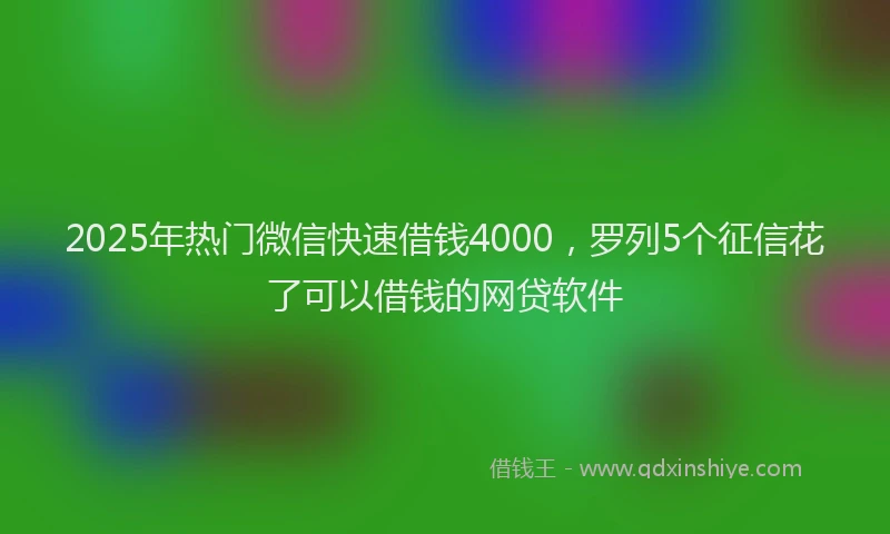 2025年热门微信快速借钱4000，罗列5个征信花了可以借钱的网贷软件