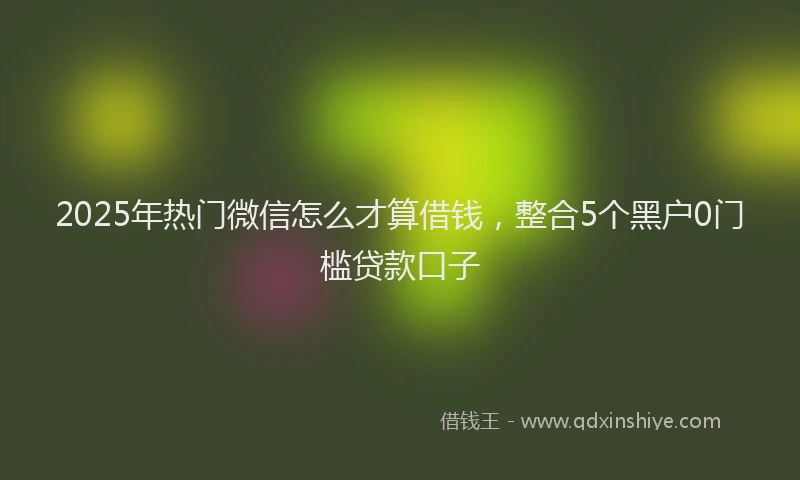 2025年热门微信怎么才算借钱，整合5个黑户0门槛贷款口子