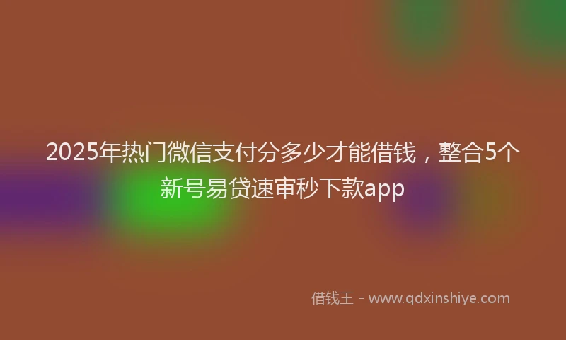 2025年热门微信支付分多少才能借钱，整合5个新号易贷速审秒下款app
