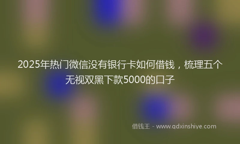 2025年热门微信没有银行卡如何借钱，梳理五个无视双黑下款5000的口子