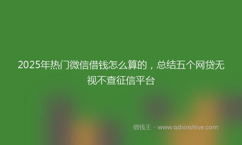 2025年热门微信借钱怎么算的，总结五个网贷无视不查征信平台