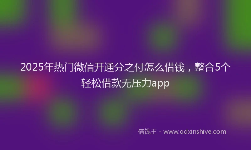 2025年热门微信开通分之付怎么借钱，整合5个轻松借款无压力app