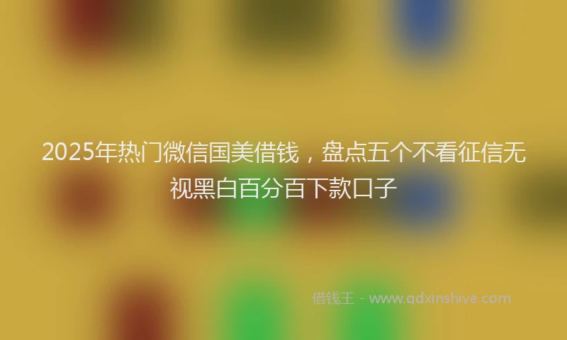2025年热门微信国美借钱，盘点五个不看征信无视黑白百分百下款口子