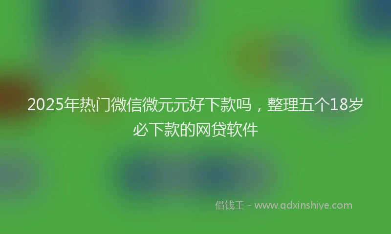 2025年热门微信微元元好下款吗，整理五个18岁必下款的网贷软件