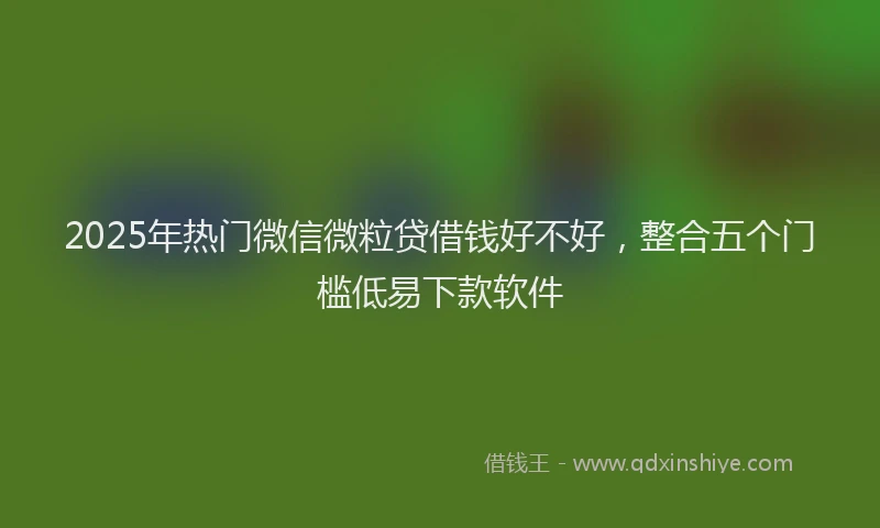 2025年热门微信微粒贷借钱好不好，整合五个门槛低易下款软件
