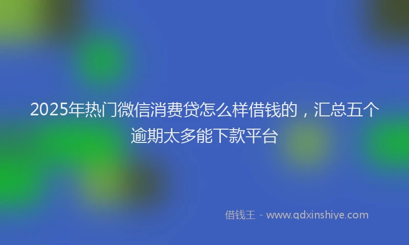 2025年热门微信消费贷怎么样借钱的，汇总五个逾期太多能下款平台