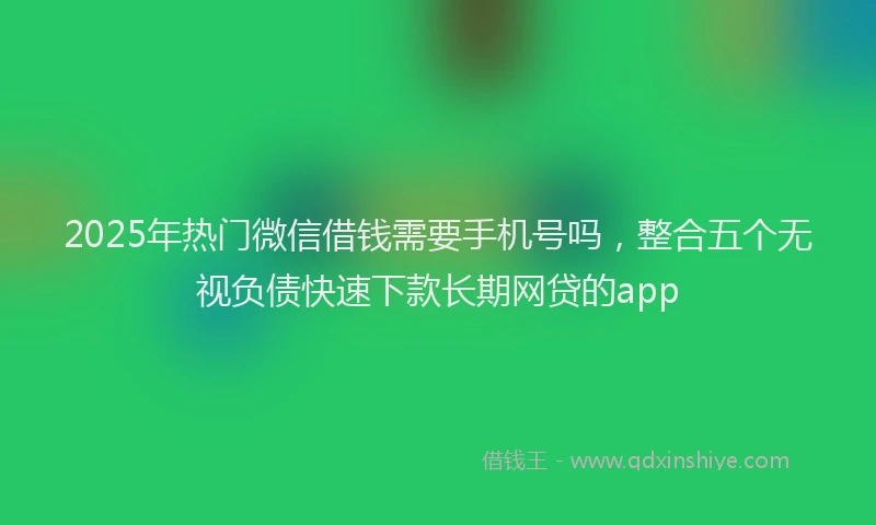 2025年热门微信借钱需要手机号吗，整合五个无视负债快速下款长期网贷的app
