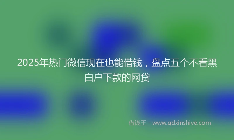 2025年热门微信现在也能借钱，盘点五个不看黑白户下款的网贷