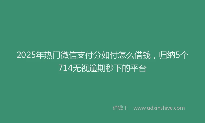 2025年热门微信支付分如付怎么借钱，归纳5个714无视逾期秒下的平台