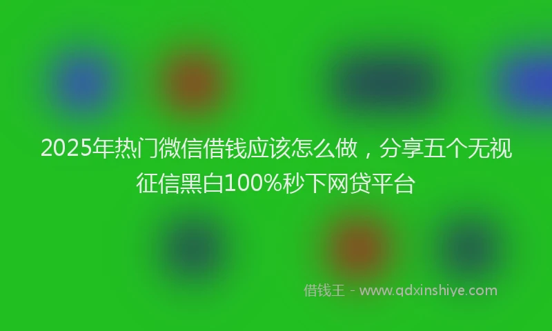 2025年热门微信借钱应该怎么做，分享五个无视征信黑白100%秒下网贷平台