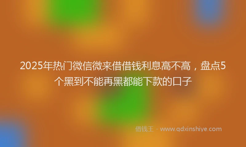 2025年热门微信微来借借钱利息高不高，盘点5个黑到不能再黑都能下款的口子